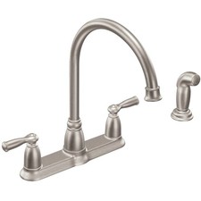 Moen Banbury Series CA87000SRS Kitchen Faucet, 1.5 gpm, 2-Handle, Stainless Stee