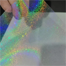 50 Sheets Sand Stars Holographic Sticker Paper 2.9×4.1 inch Glitter Clear