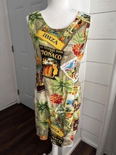Jams World Dress Womens XS Multi Color Hawaiian Travel Tropical USA Made