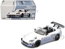 Honda Pandem S2000 Rhd White Blue Gray 164 Diecast Model By Pop Race Pr640300