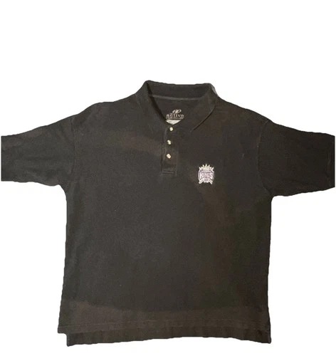 Sacramento Kings Polo shirt Black Fade Y2K XL NBA