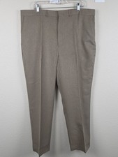 David Taylor Flexslax II Pants Men 42x29 Lt Brown Performance Stretch Polyester