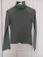 Khaki Green Turtleneck Sweater Size Medium Great Condition