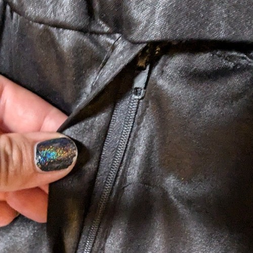 Mono de Colección Años 80 Stash Negro Brillante Tela Metálica Envolvente Top Cuello S - Imagen 4 de 6
