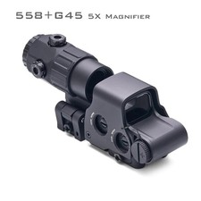 G45 5X Sight Magnifier With 20mm QD Mount 558 Red Green Dot QD Mount 20mm Black