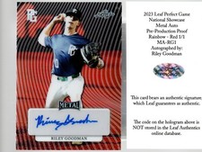 2023 Leaf Perfect Game Metal Auto Proof Rainbow Red #MA-RG1 Riley Goodman 1/1
