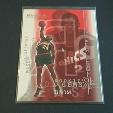 2000-01 Black Diamond Desmond Mason Rookie Card #ed/750 - Seattle Supersonics