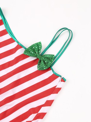 Damen Zuckerstange Overall seitlicher Reißverschluss Body sexy Weihnachtskostüme figurbetont - Bild 13 von 36