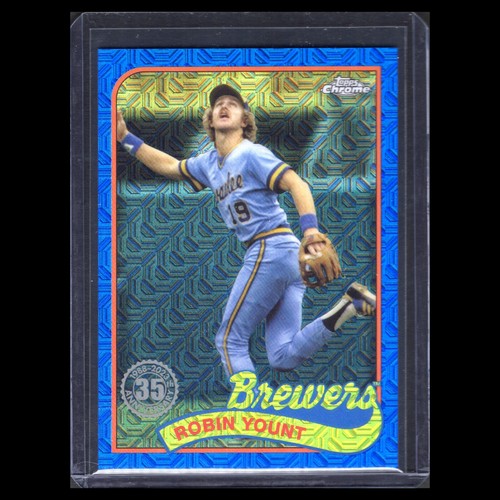 2024 Topps Chrome Series 1 ROBIN YOUNT #T89C-4 Blue Refractor 68/150 - Picture 4 of 5