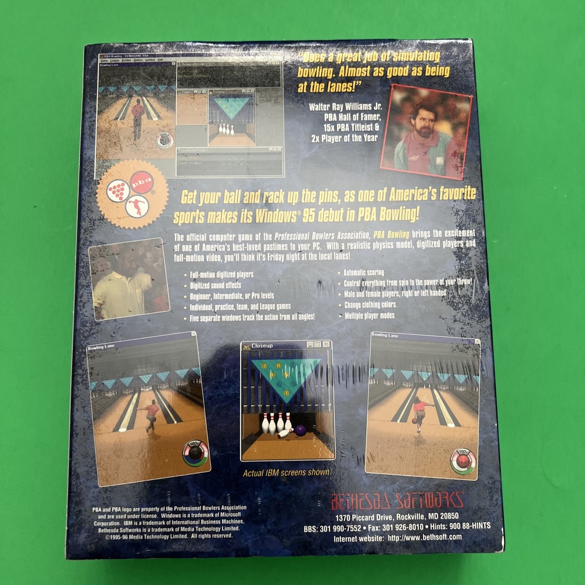 PBA BOWLING FOR WINDOWS 95 (PC/CD-ROM, 1996) BRAND NEW BIG BOX