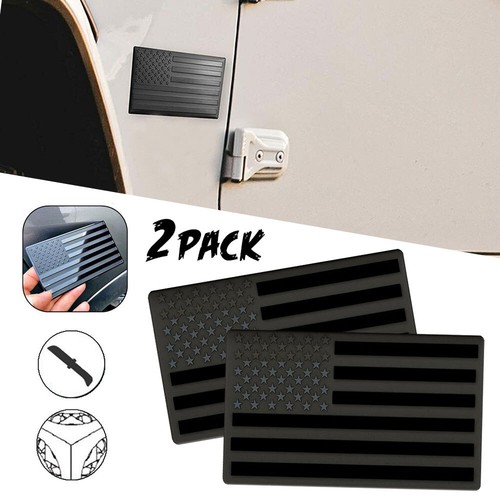 2x American US Flag Car Stickers Metal Emblem Badge Decal Exterior Accessories - Picture 7 of 14