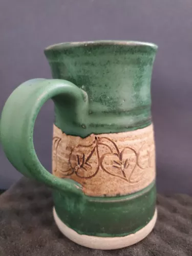 Vintage Studio Art Pottery Artist Signed Mug Cup - Made In USA