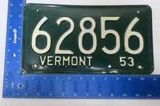 1953 53 VERMONT VT LICENSE PLATE TAG #62856