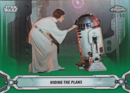 2019 Star Wars Chrome Legacy Hiding the Plans Green Refractor 77 /50 - Picture 2 of 2