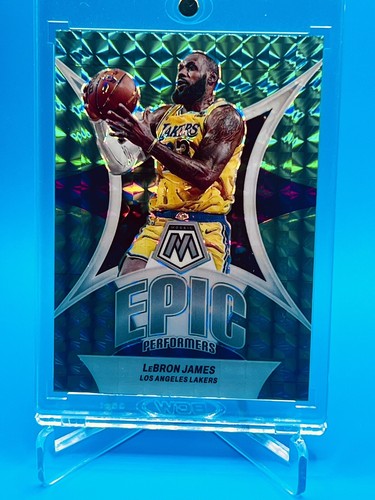 LeBron James RARE EPIC PERFORMERS GREEN PRIZM INVESTMENT CARD SSP MOSAIC MINT