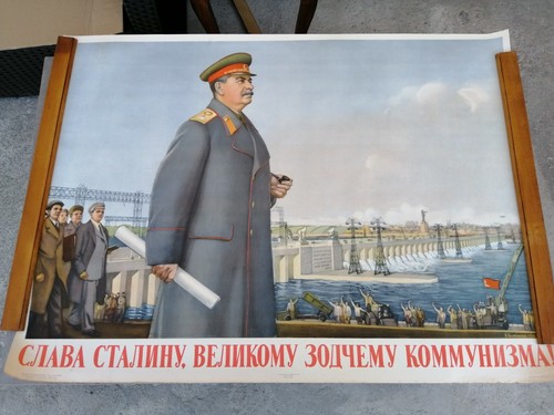 VINTAGE SOWJETISCHER STALIN PROPAGANDA POSTER 1951 ORIGINAL KOMMUNISTISCHES POSTER