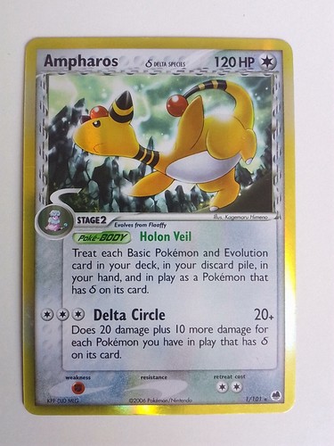 Ampharos 1/101 EX Dragon Frontiers Reverse Holo