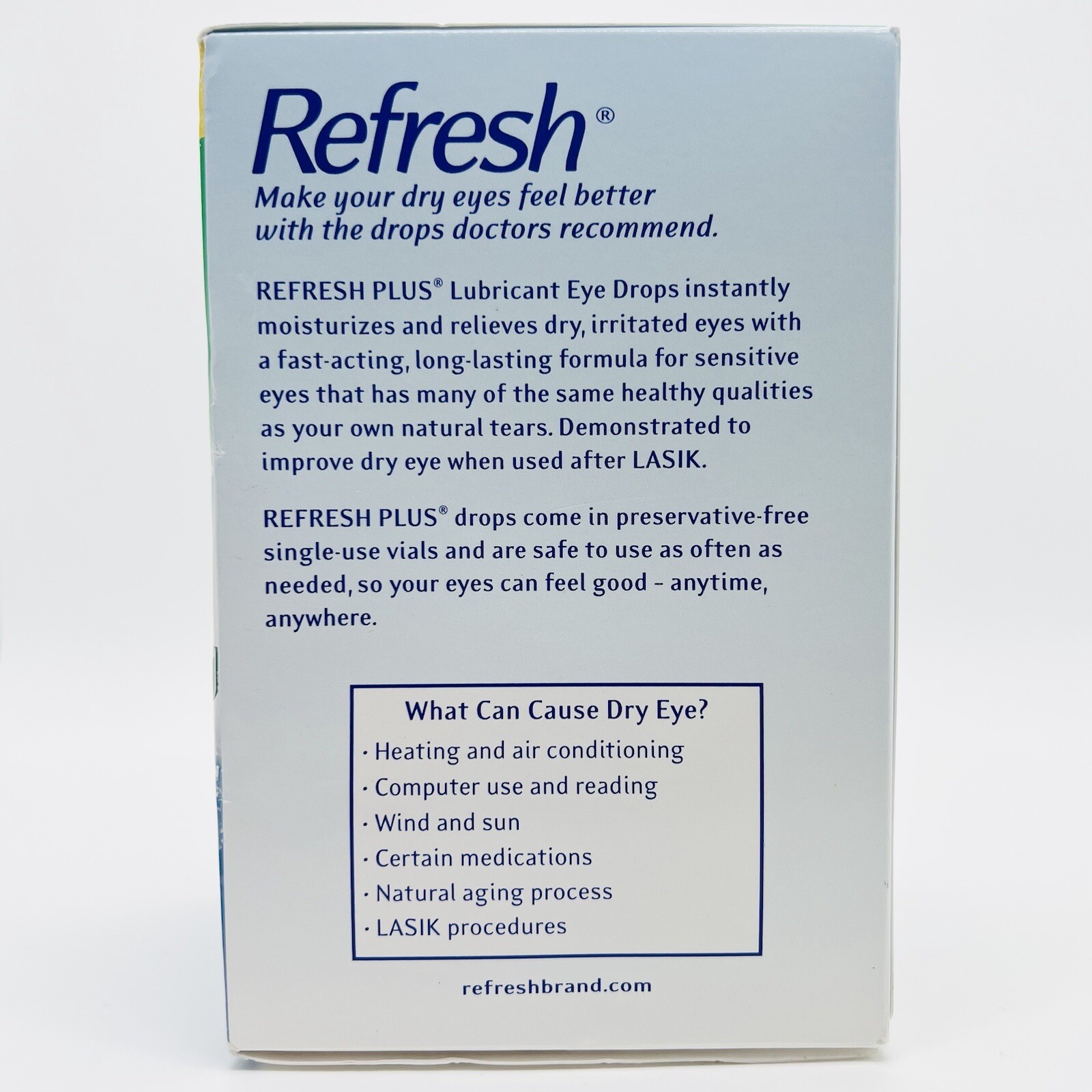 Refresh Plus Lubricant Eye Drops 100 Single-Use Vials Moisturizing Relief
