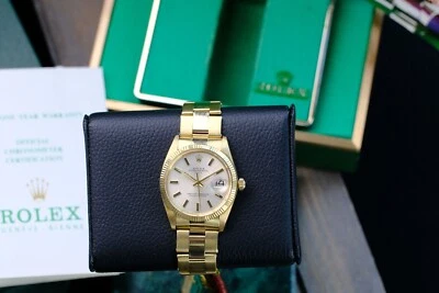Rolex Oyster Perpetual 1503 14K Gelbgold Silver Dial 34mm Uhrenbox & Papiere - Bild 1 von 4