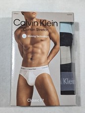 Calvin Klein Men's Cotton Stretch Multicolor Hip Briefs 3 Pack -Sz L/XL/2XL NWB