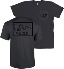 Pi Kappa Phi Join Or Die Bella + Canvas POCKET T Shirt Pi Kapp Frocket Tee NEW