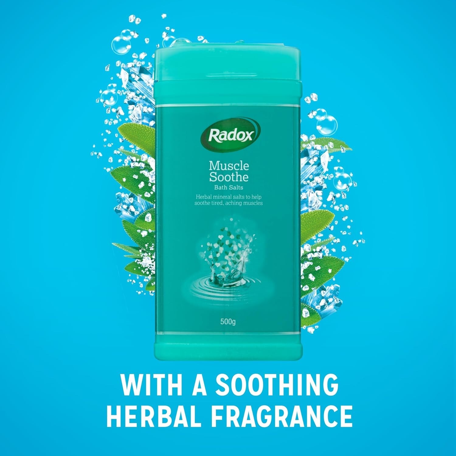Radox Bath Salts Muscle Soothe, 500g Herbal Salts for Tired Aching
