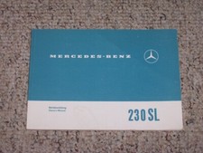 1965 Mercedes Benz 230sl 230 Sl Owner Operator Manual User Guide