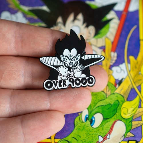 Dragon Ball Z Vegeta "IT’S OVER 9000!!!!" Pin Anime TV Manga Prince Saiyan Meme - Picture 3 of 6