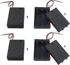 Pack of 4 3 AA Battery Holder with Switch, 4.5V Battery Holder with Switch, 3X