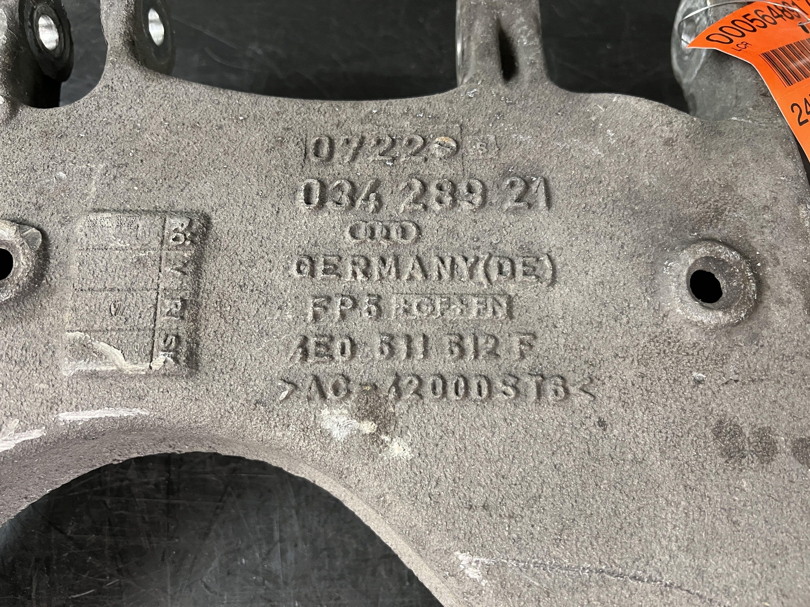 06-10 BENTLEY CONTINENTAL GT REAR PASSENGER RIGHT LOWER CONTROL ARM ID 03428921