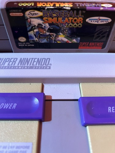 Super Baseball Simulator 1,000 (Super Nintendo SNES, 1991) Tested & Working - Picture 3 of 4