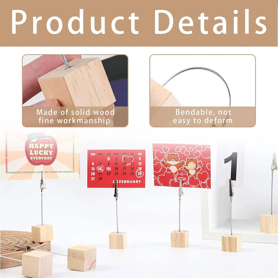 Fotohalter mit Klammern 10 Stück,Postkartenhalter,Memo Clip Halter Ständer,Fotoa - Bild 3 von 4