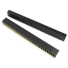 2Pcs 2.54mm Pitch 2x32 64 Pin Female Double Row Straight Header Strip Connector