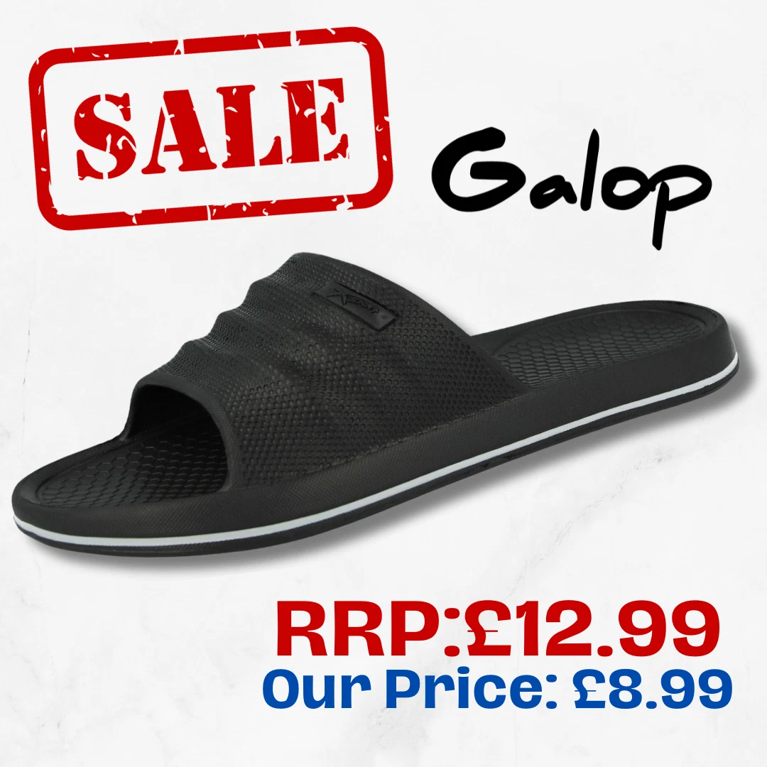 Black Sliders Ladies Boys Slip On Mule Sandal Beach Pool Shower