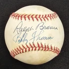 RALPH BRANCA-BOBBY THOMPSON Signed Official Baseball-SHOT HEARD AROUND WORLD-JSA