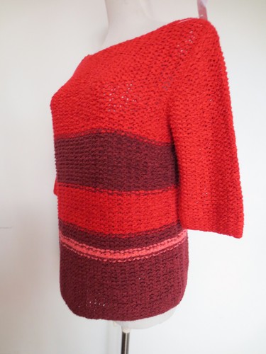 Sommer Pullover NICE CONNECTION 38-40 dunkel rot Bändchengarn TIP TOP /R - Bild 4 von 6