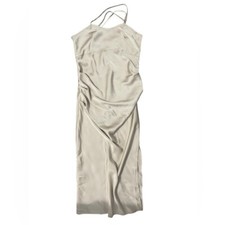 SHEIN | Cream Satin Ruched Sheath Dress for Weddings Size Large