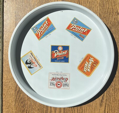 POINT BREWING BEER LABEL TRAY. 13 Inch metal tray. Wisconsin