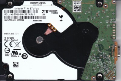  WD20SDZM-59TM5S1 s/n: WX71A OCT 2019 Thailand 2TB 2.5'' USB-C WESTERN DIGITAL