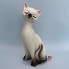 New ListingVintage Ceramic Siamese Cat Closed Eyes Pink Ears Made in Japan