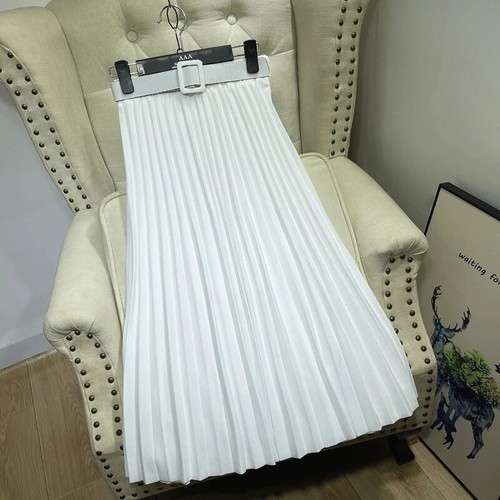 High Waist Pleated Elegant Midi Skirts with Belted New Spring Summer Solid - Bild 7 von 42