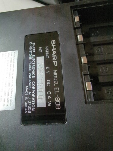 Sharp EL-808 Calculator Tested And Working W/ Batteries No Power Cord - Picture 6 of 8