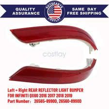 LH + RH REAR REFLECTOR LIGHT BUMPER FOR INFINITI QX60 2016-2018 2019