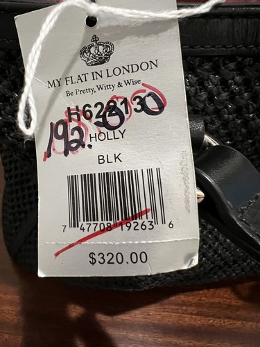 NWT Brighton MFIL CREED Women's Hand Bag Black Straw Tote My Flat In London - Picture 11 of 12