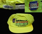90s Neon Top Eliminator U.S. Nationals Indianapolis NHRA Drag Racing Hat & Pin — photo 1