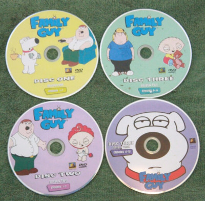 Lot of Four Family Guy Cartoon DVDs Discs Season One Two Three Comedy BB143