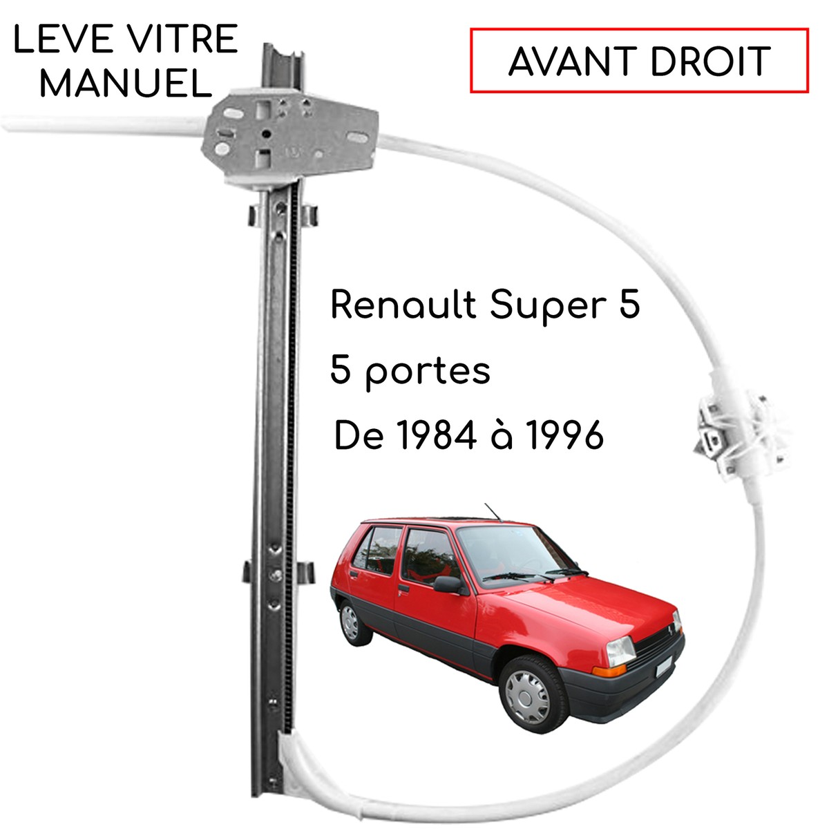 Mécanisme De Lève-vitre Arrière Droit Manuel Pour Renault Super 5 - Réf. 7700762612 - Neuf