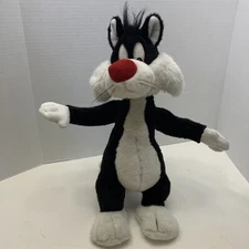Vintage 1995 Warner Bros Sylvester The Cat Posable Plush Stuffed Animal 17”