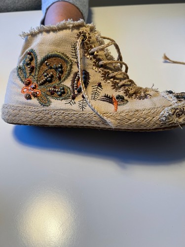 Vintage Boho Style Boots Summer Lace Up Embroidery Female Rare to Find - Picture 7 of 15