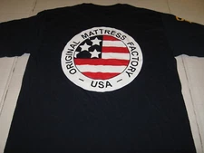 The ORIGINAL MATTRESS FACTORY USA - Dark Blue Patriotic OMF T-Shirt New!  MEDIUM